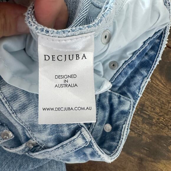 Decjuba ripped girlfriend jeans size 4 light wash cropped australia - Picture 7 of 11